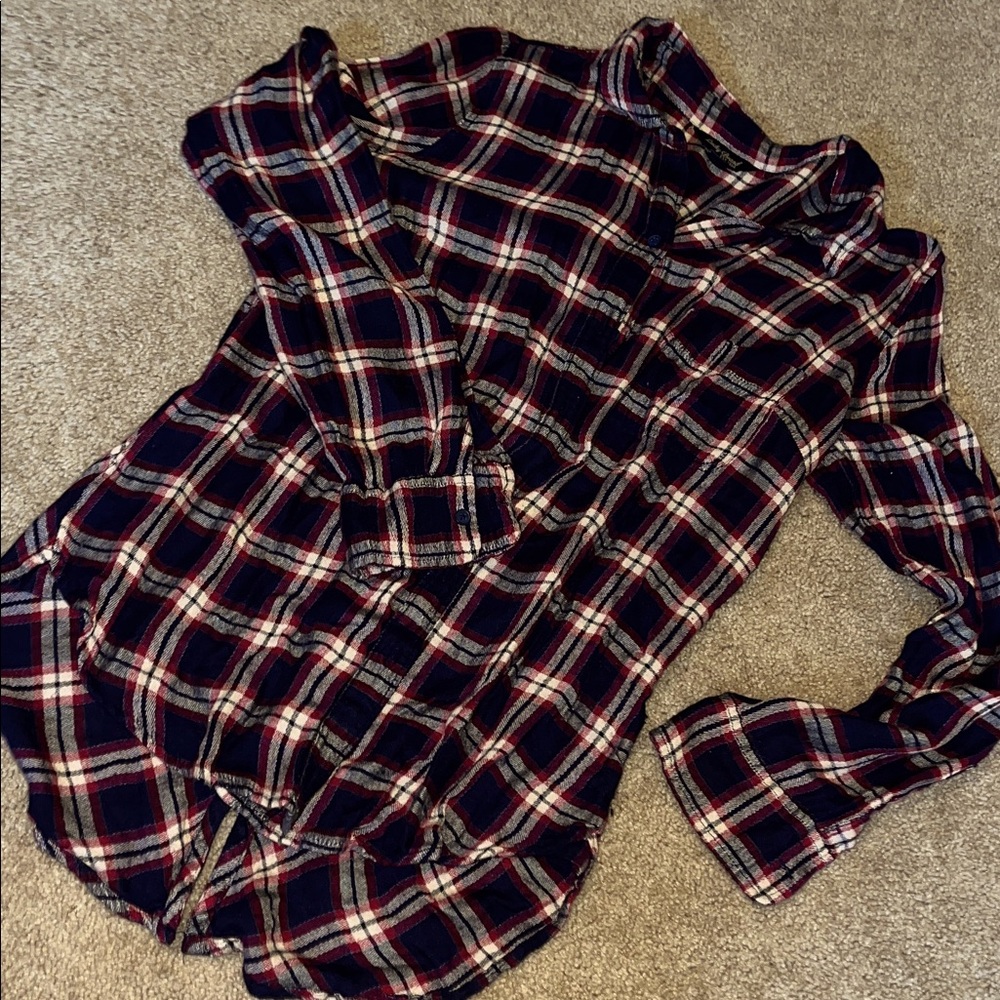 Lucky Brand Red and Blue Plaid Shirt